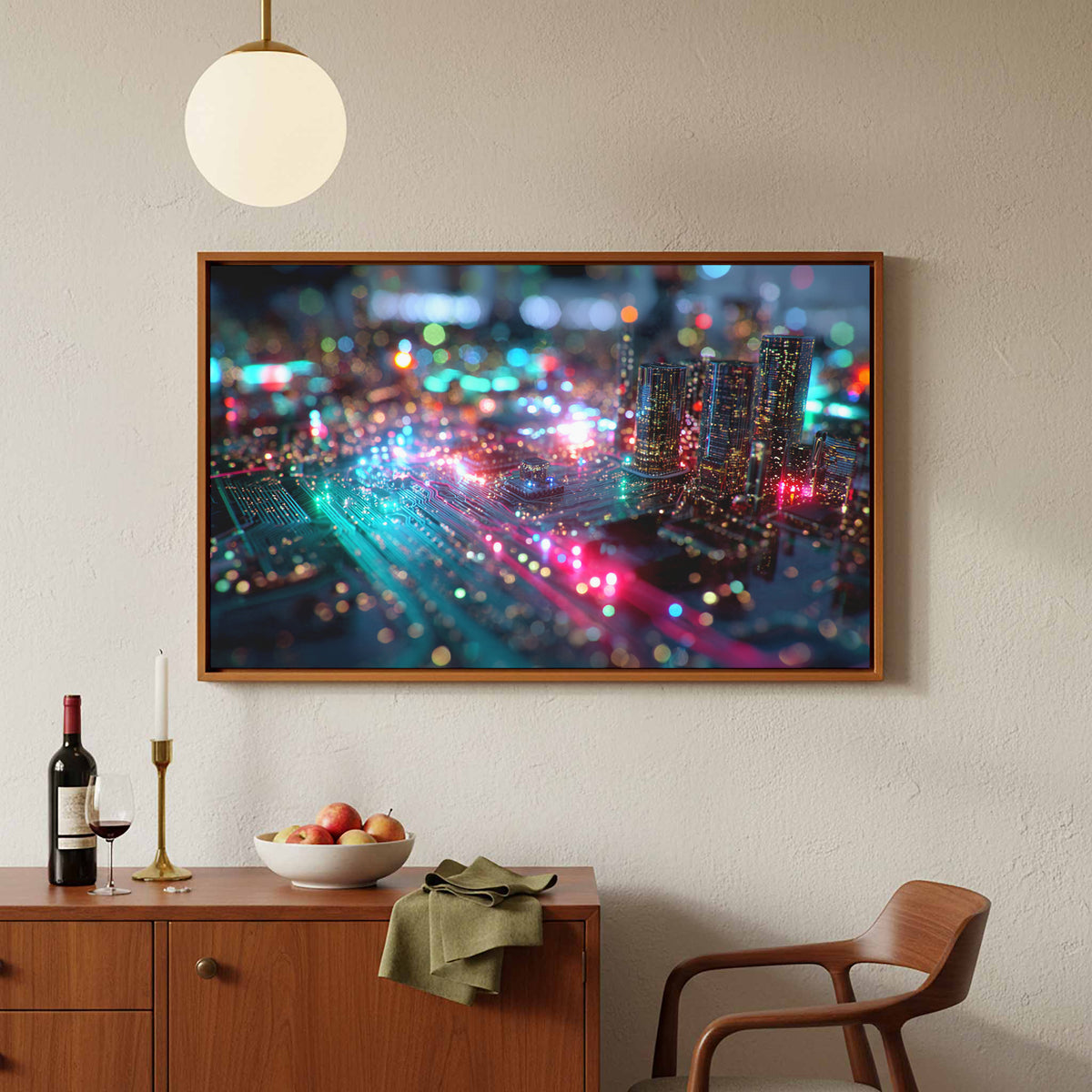 Futuristic Circuit Board City Canvas Print — product image 4