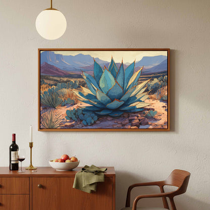 Desert Agave Canvas Wall Art – styled room view 5