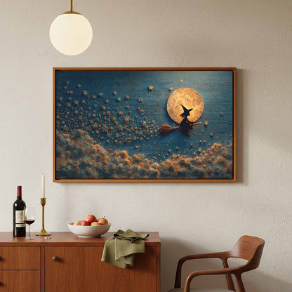 Cute Witch Canvas Wall Art – styled room view 3