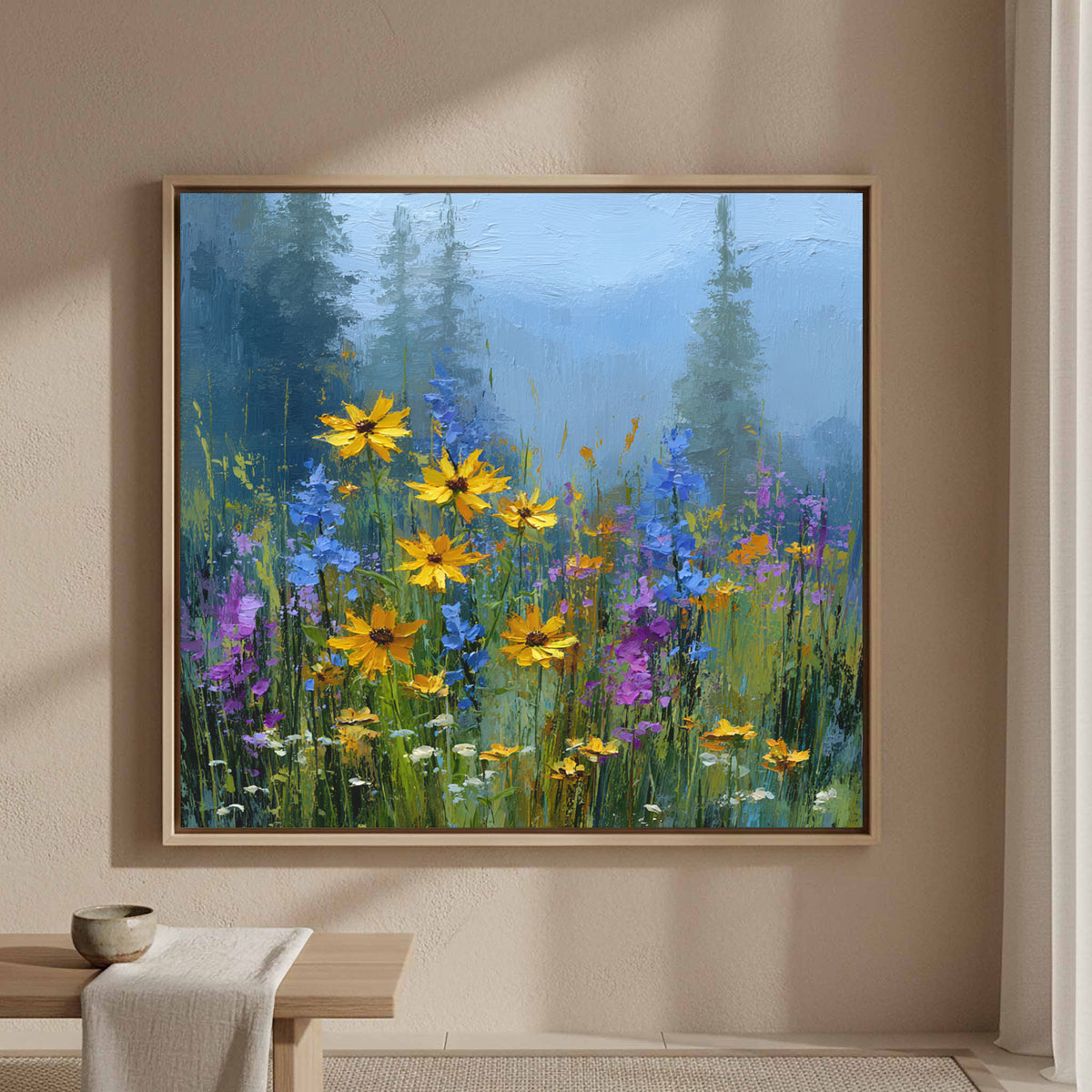 Wildflower Meadow Canvas Print – styled room view 4