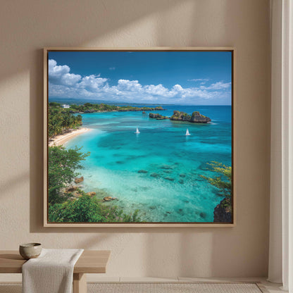 Tropical Beach Canvas Print – styled room view 4