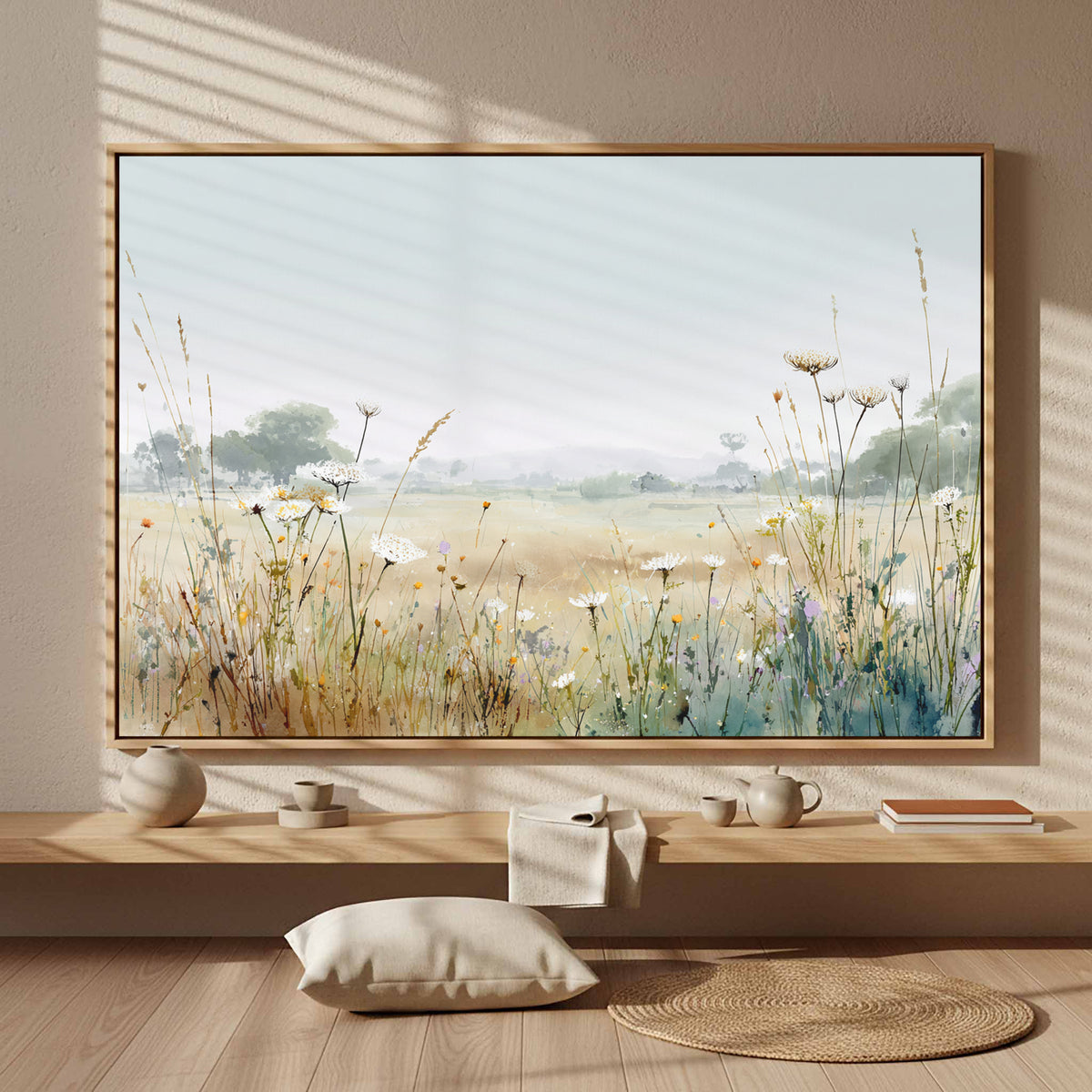 Meadow Wildflower Canvas Print – styled room view 5