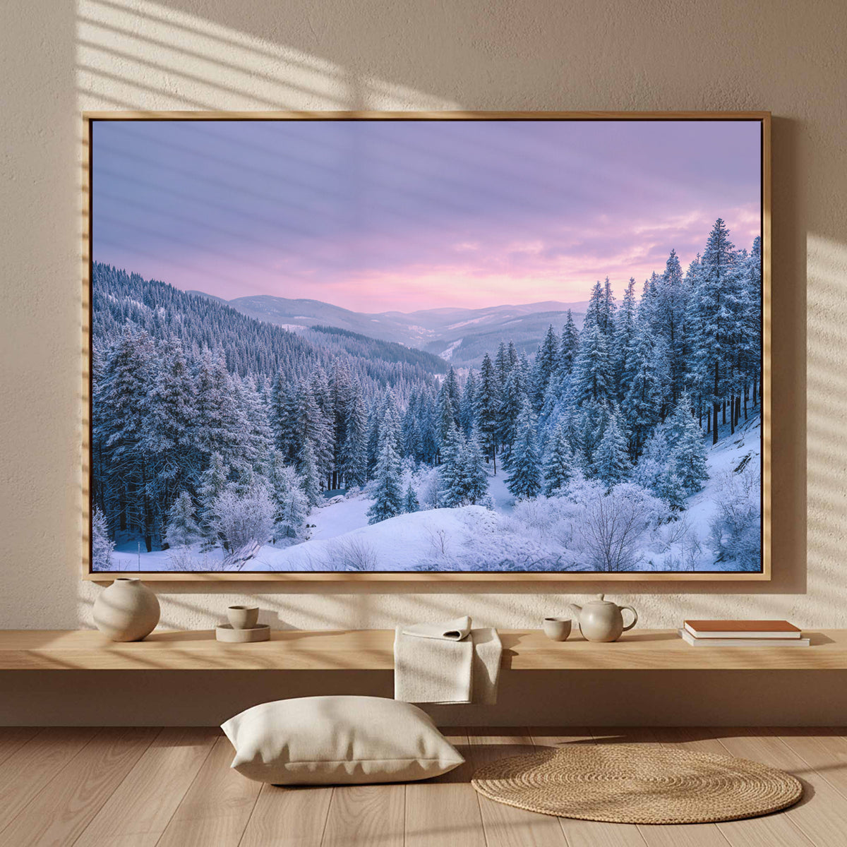 Winter Forest Canvas Print – styled room view 4