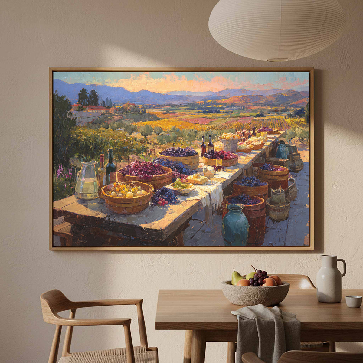 Wine Country Harvest Canvas Wall Art – styled room view 4