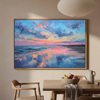 Cape Cod Beach Canvas Art – styled room view 5