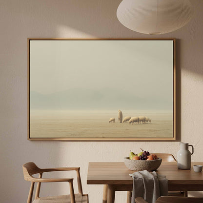 Jesus with Sheep Canvas Wall Art – styled room view 5