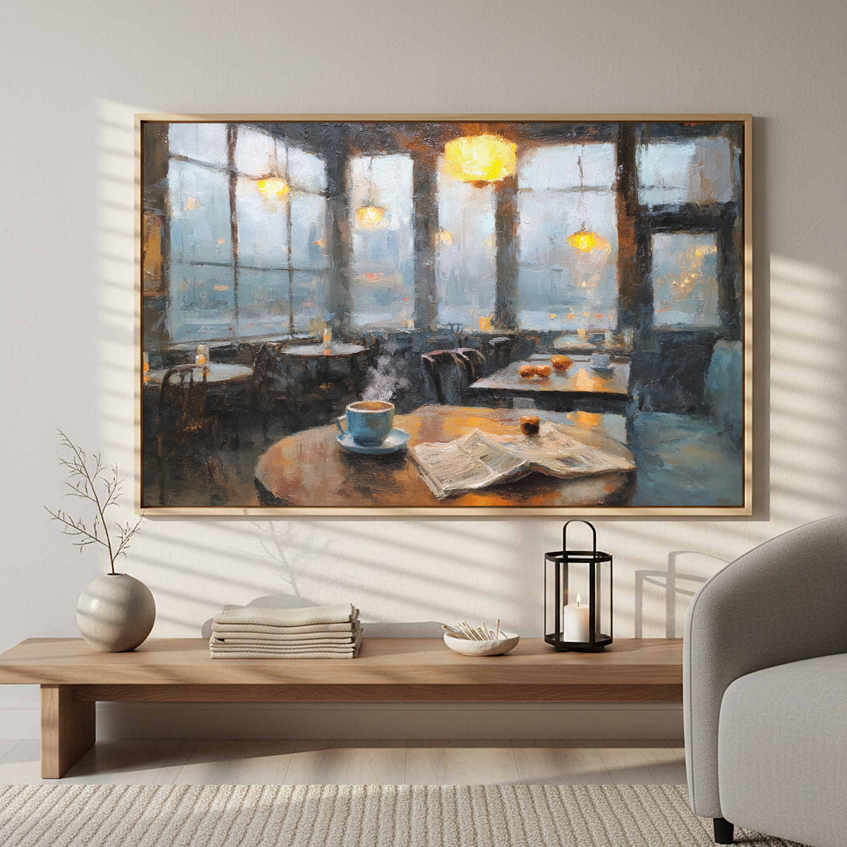 Coffee House Art Print – styled room view 6