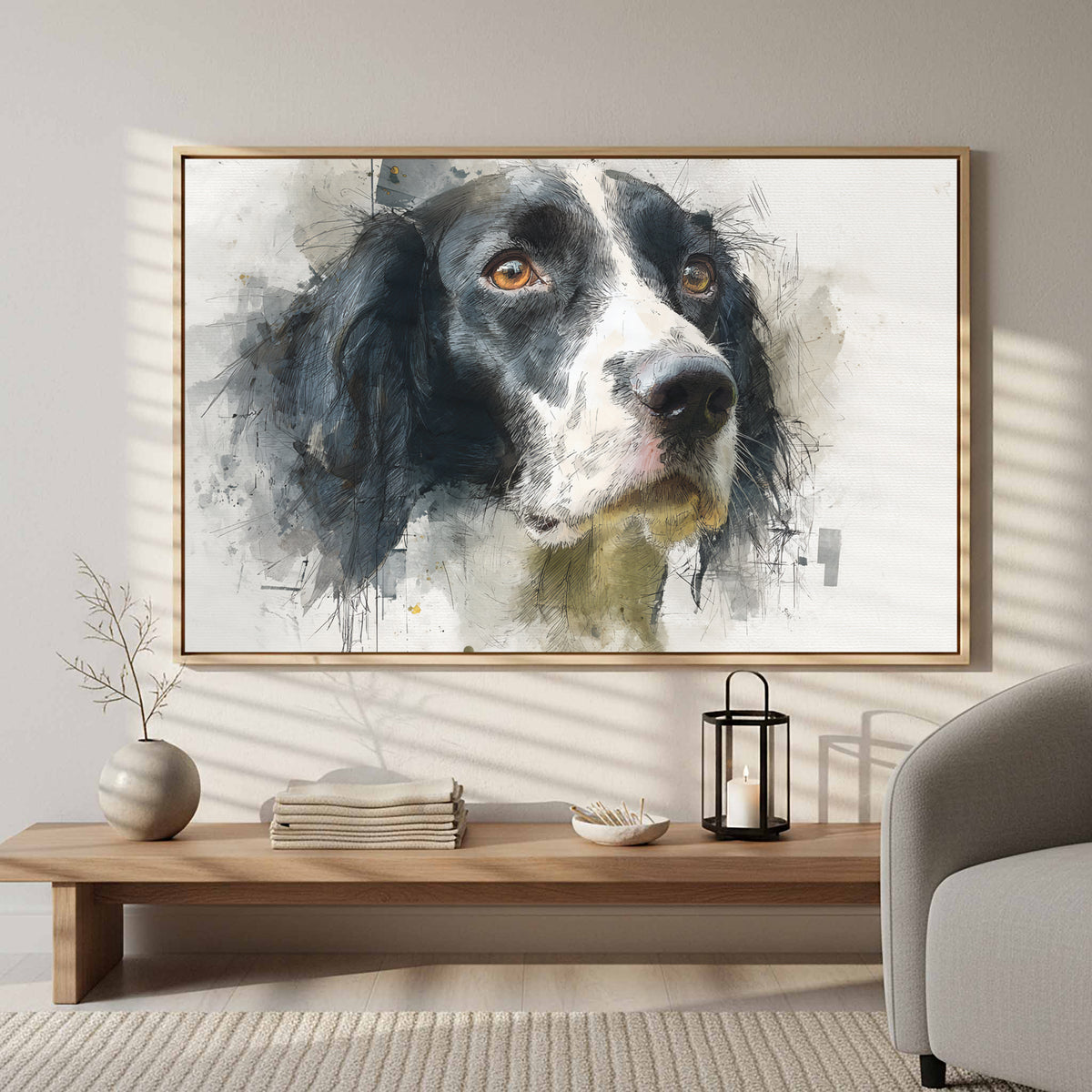 English Springer Spaniel Canvas Print – styled room view 5