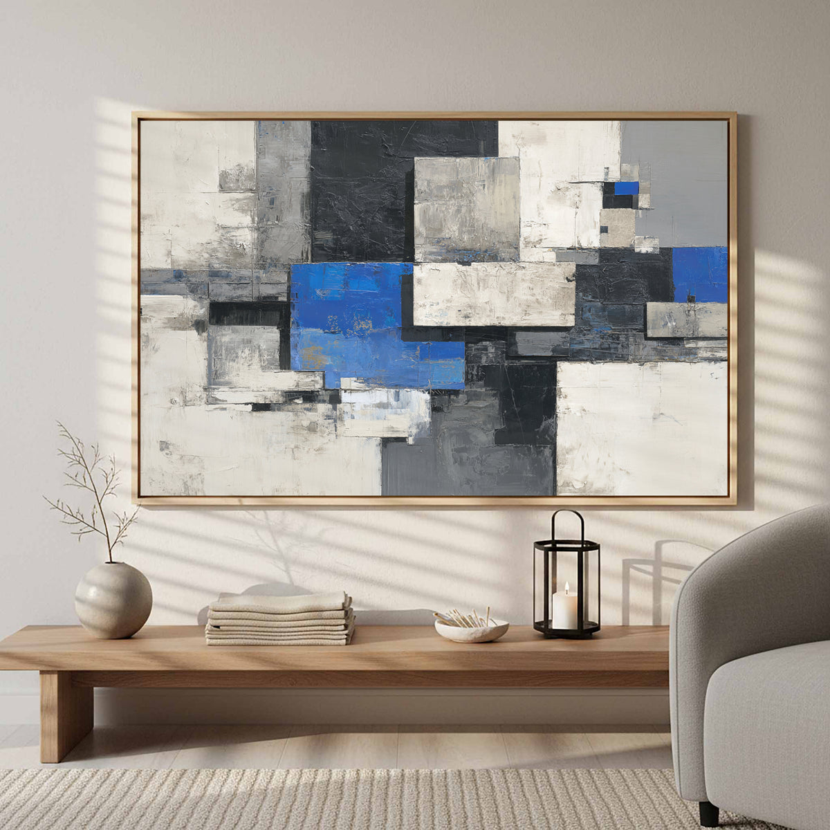 Modern Abstract Wall Art – styled room view 5