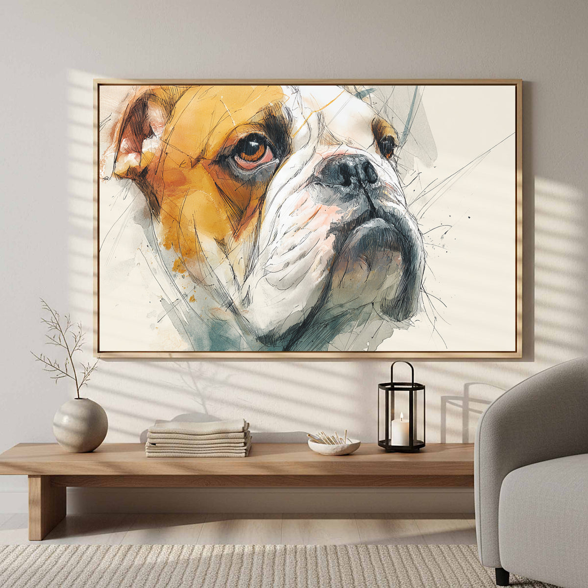 Bulldog Portrait Canvas Wall Art — product image 6