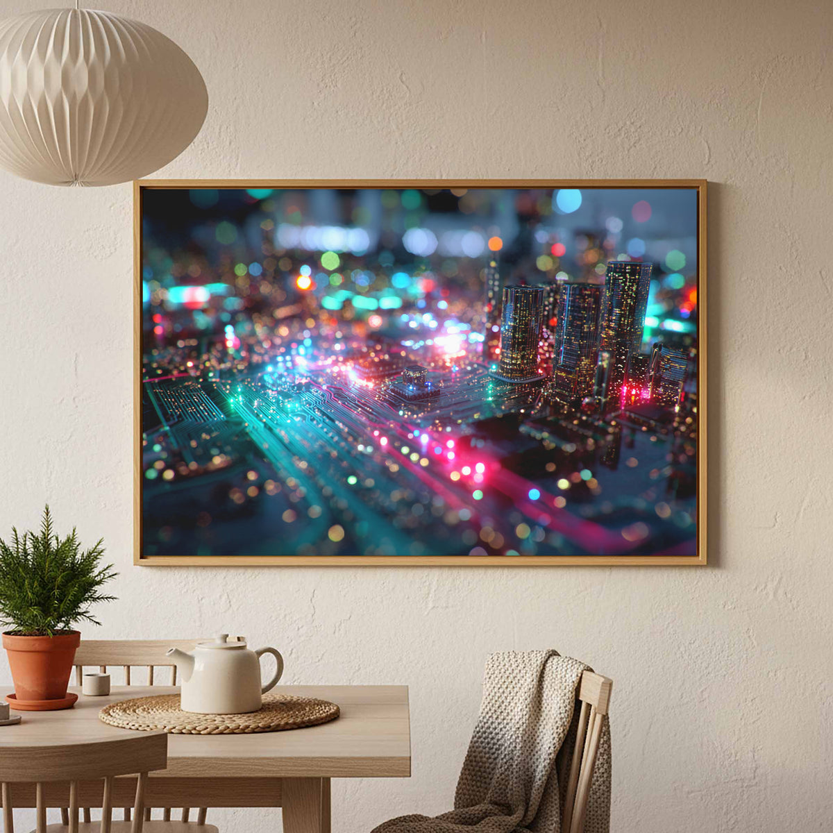 Futuristic Circuit Board City Canvas Print — product image 5