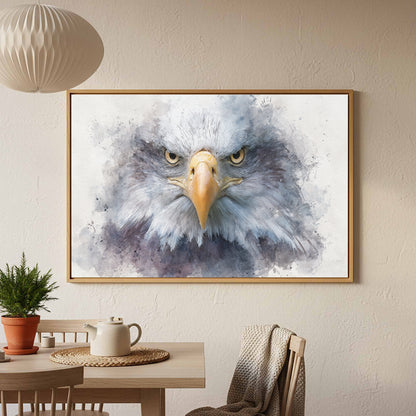 Bald Eagle Watercolor Canvas Print – styled room view 6