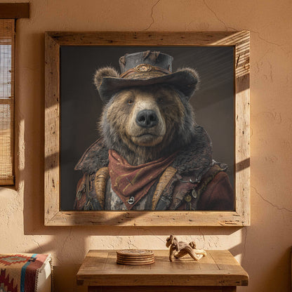 Western Bear Canvas Print – styled room view 5