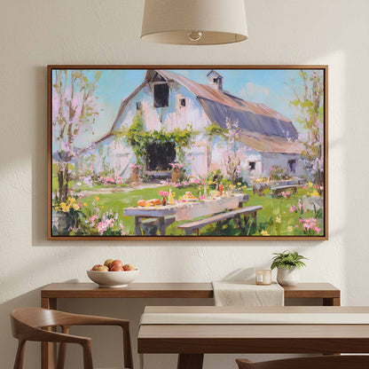 Spring Barn Wedding Canvas Print – styled room view 6