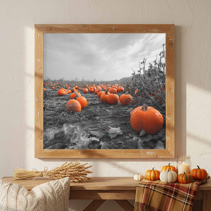 Autumn Pumpkin Field Wall Art – styled room view 6