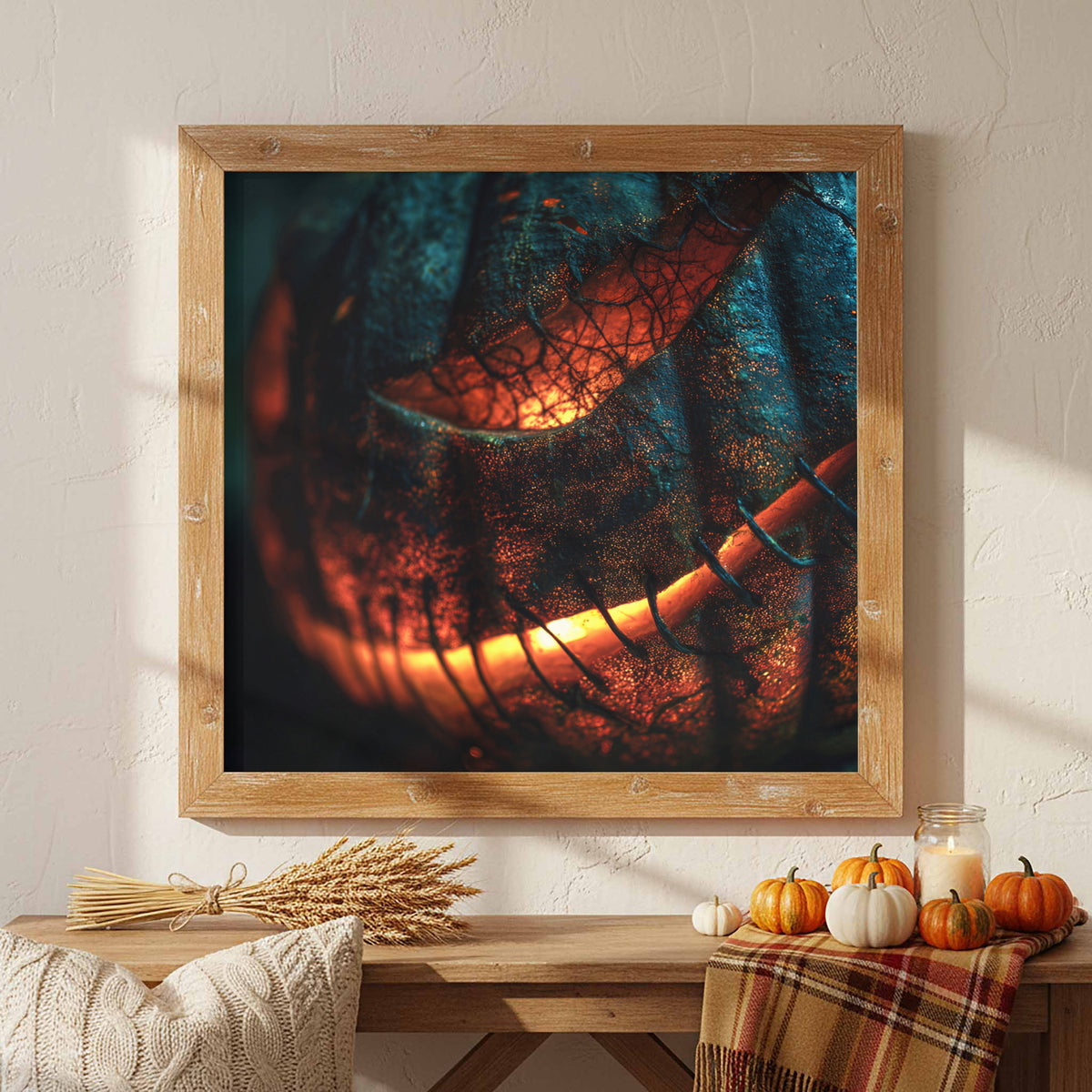 Jack-O-Lantern Halloween Canvas Print – styled room view 7