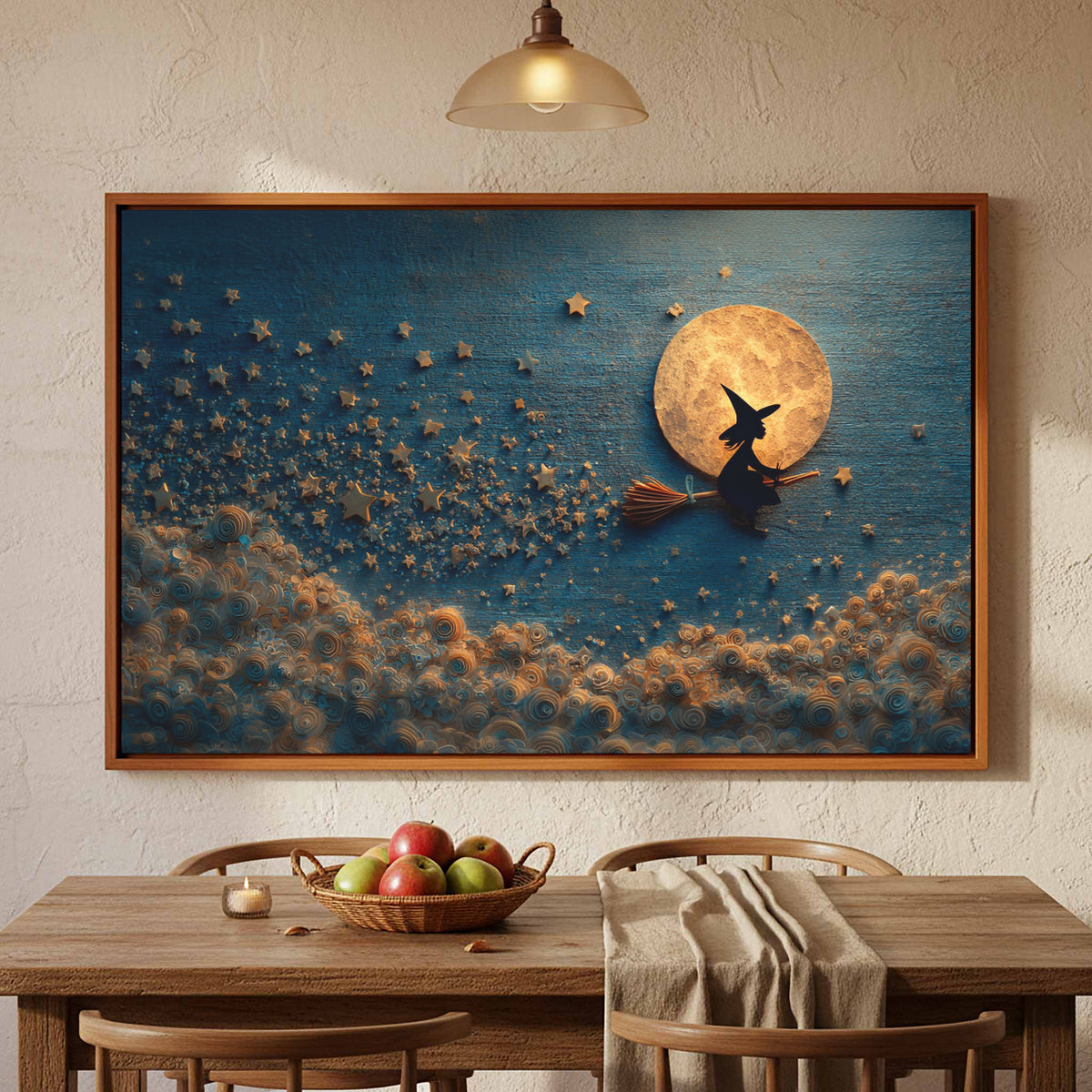 Cute Witch Canvas Wall Art – styled room view 4