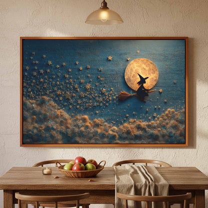 Cute Witch Canvas Wall Art – styled room view 4