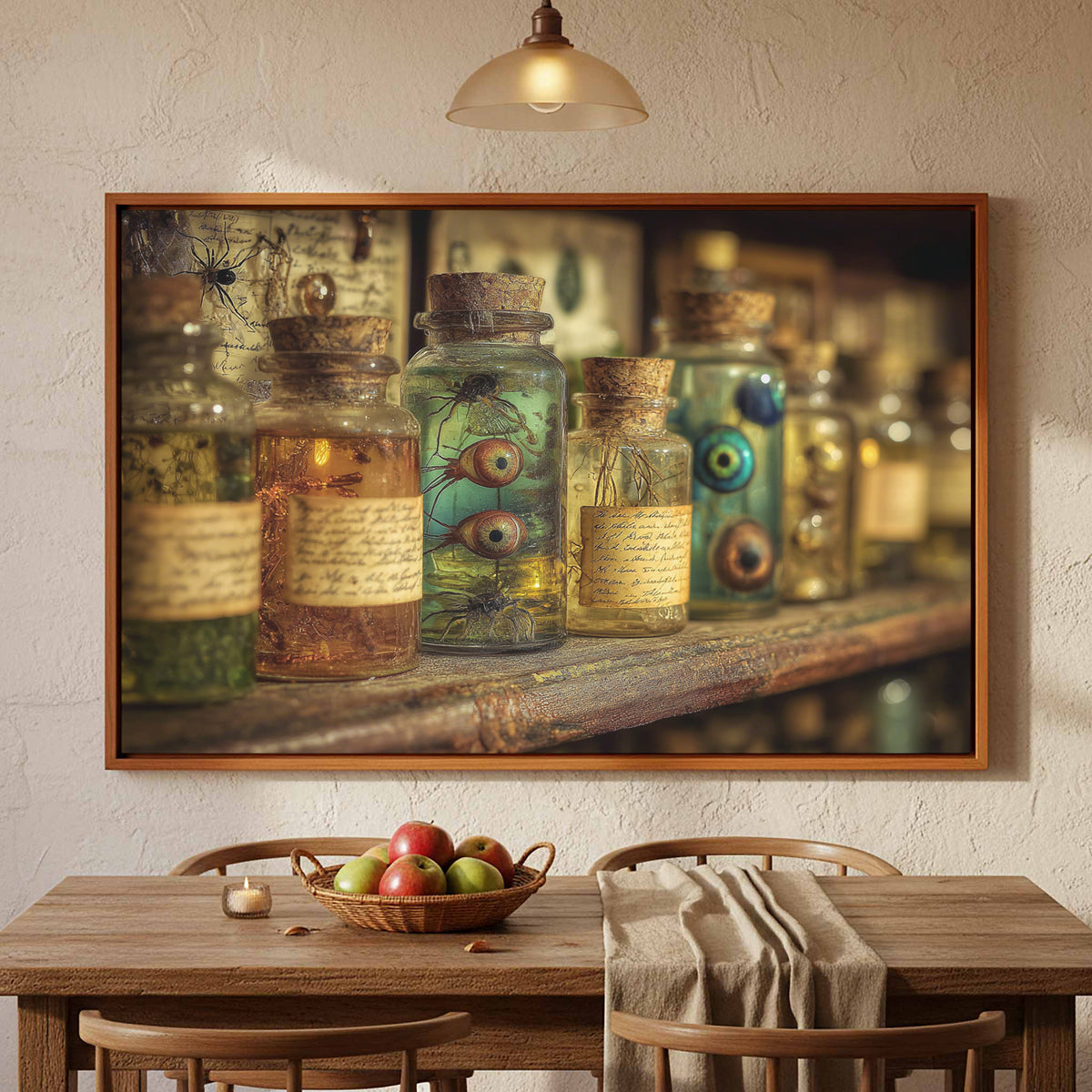 Gothic Specimen Jar Wall Art – styled room view 5