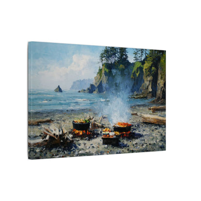 Coastal Impressionist Canvas Art – gallery wrapped canvas, side view