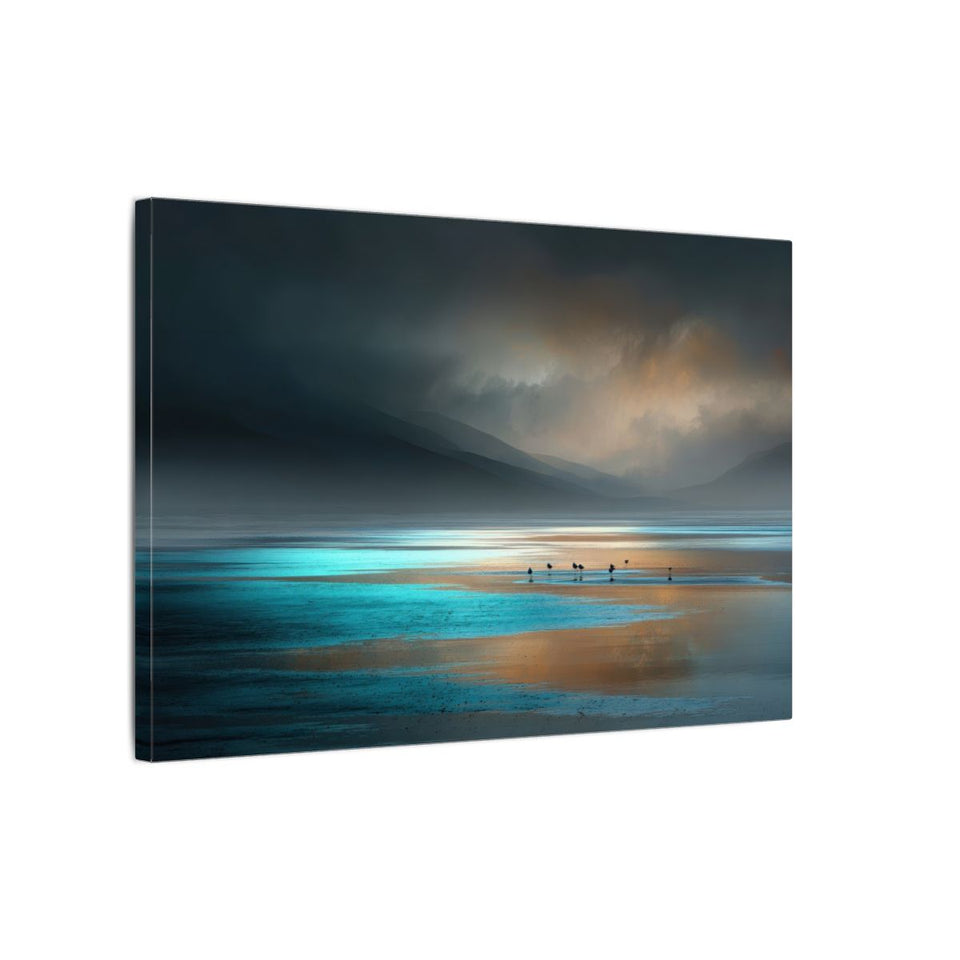 Coastal Seascape Wall Art – gallery wrapped canvas, side view