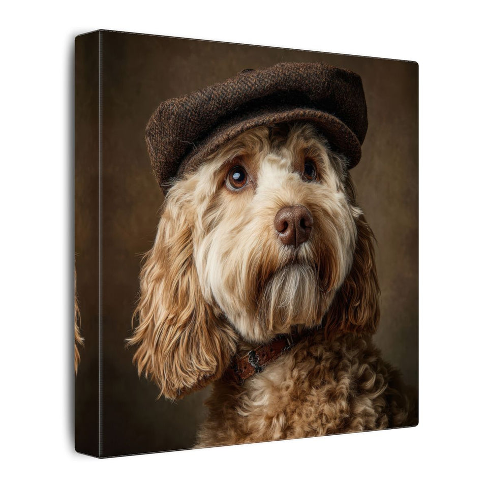 Cockapoo Dog Canvas Print – gallery wrapped canvas, side view