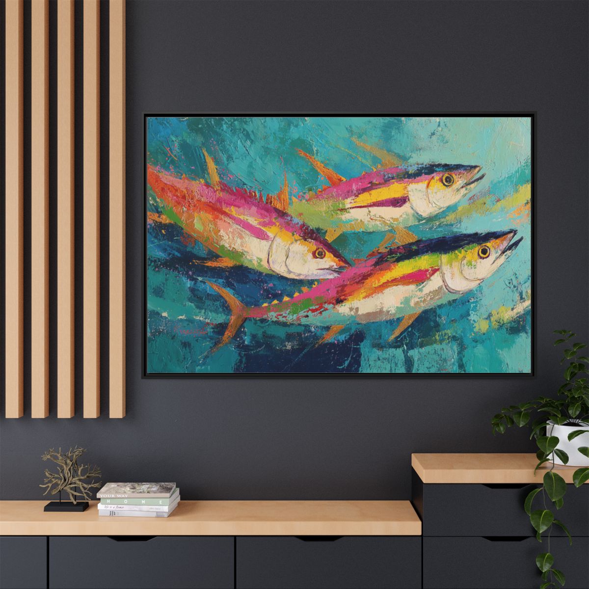 Colorful Fish Underwater Scene Art - Vibrant Coastal Decor