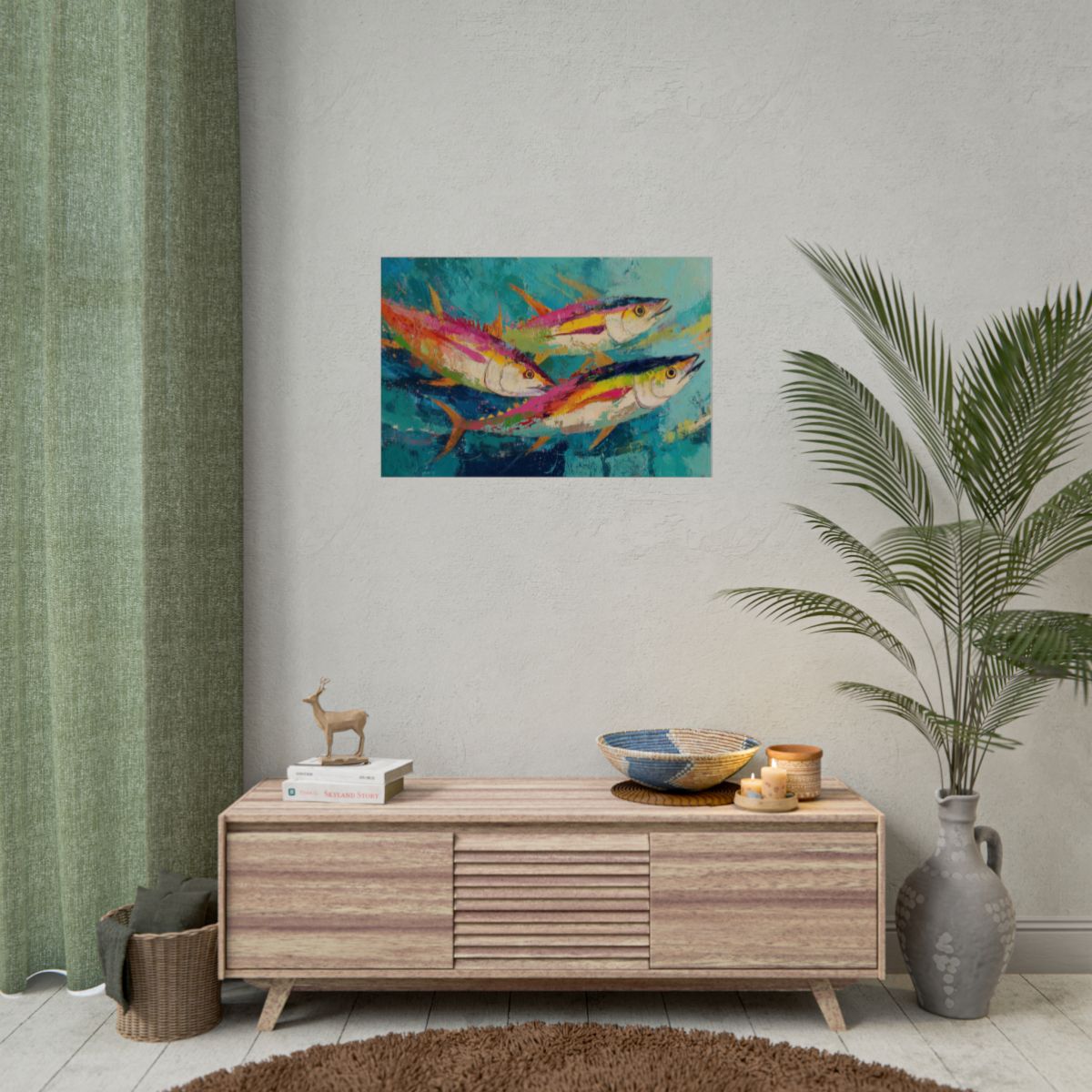 Colorful Fish Underwater Scene Art - Vibrant Coastal Decor