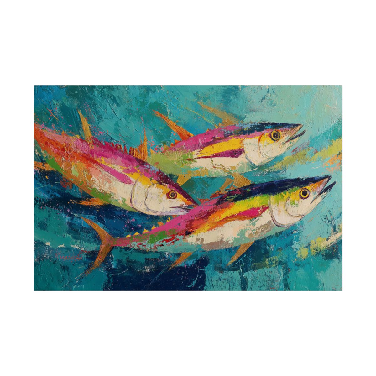 Colorful Fish Underwater Scene Art - Vibrant Coastal Decor