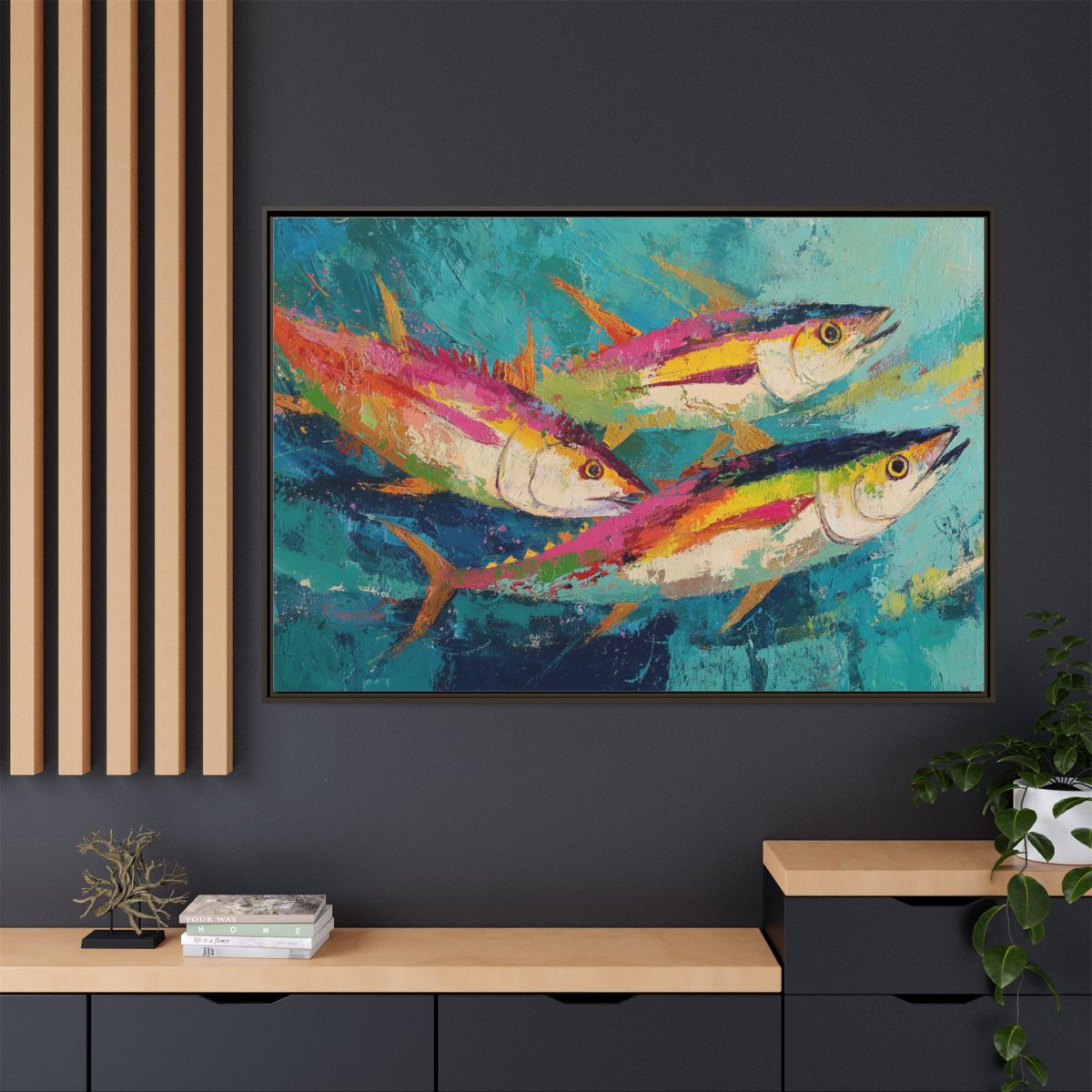 Colorful Fish Underwater Scene Art - Vibrant Coastal Decor