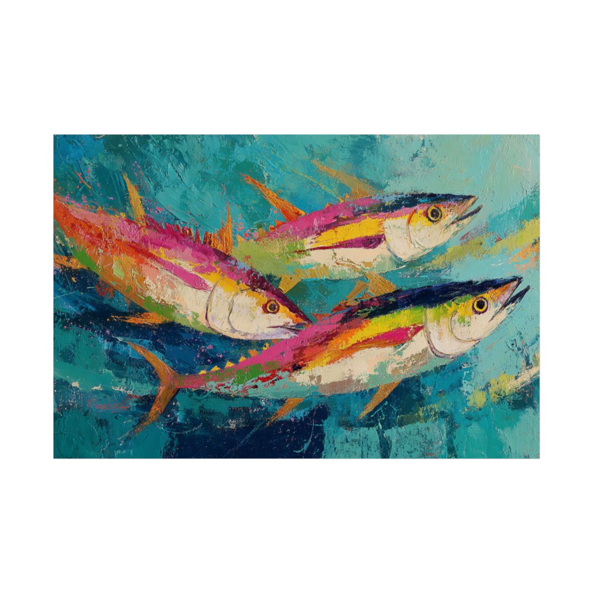Colorful Fish Underwater Scene Art - Vibrant Coastal Decor