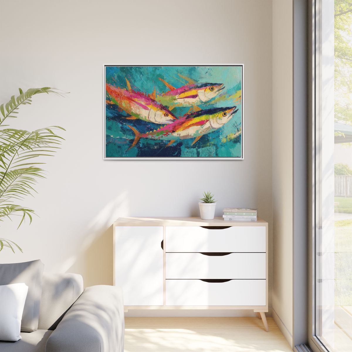 Colorful Fish Underwater Scene Art - Vibrant Coastal Decor