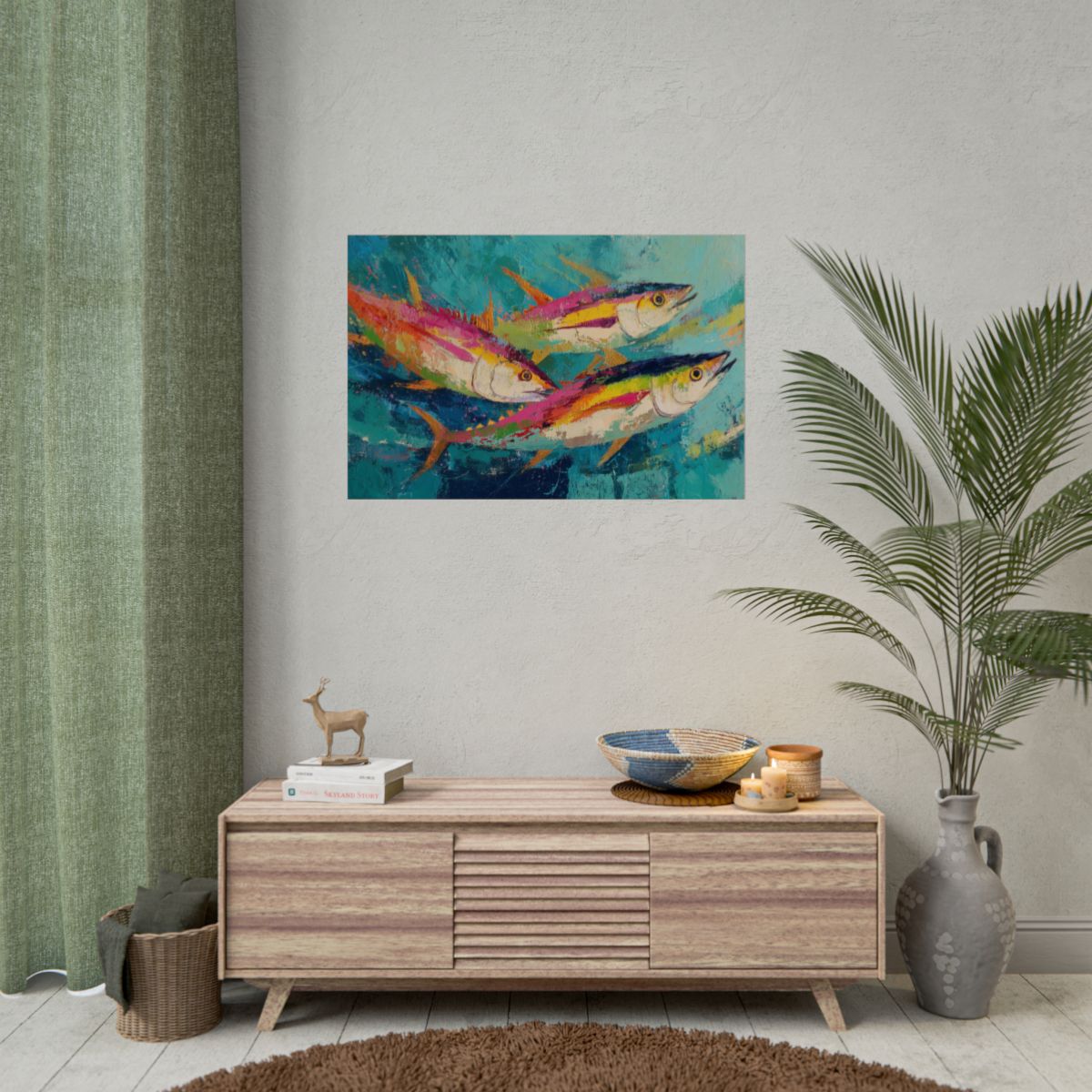 Colorful Fish Underwater Scene Art - Vibrant Coastal Decor
