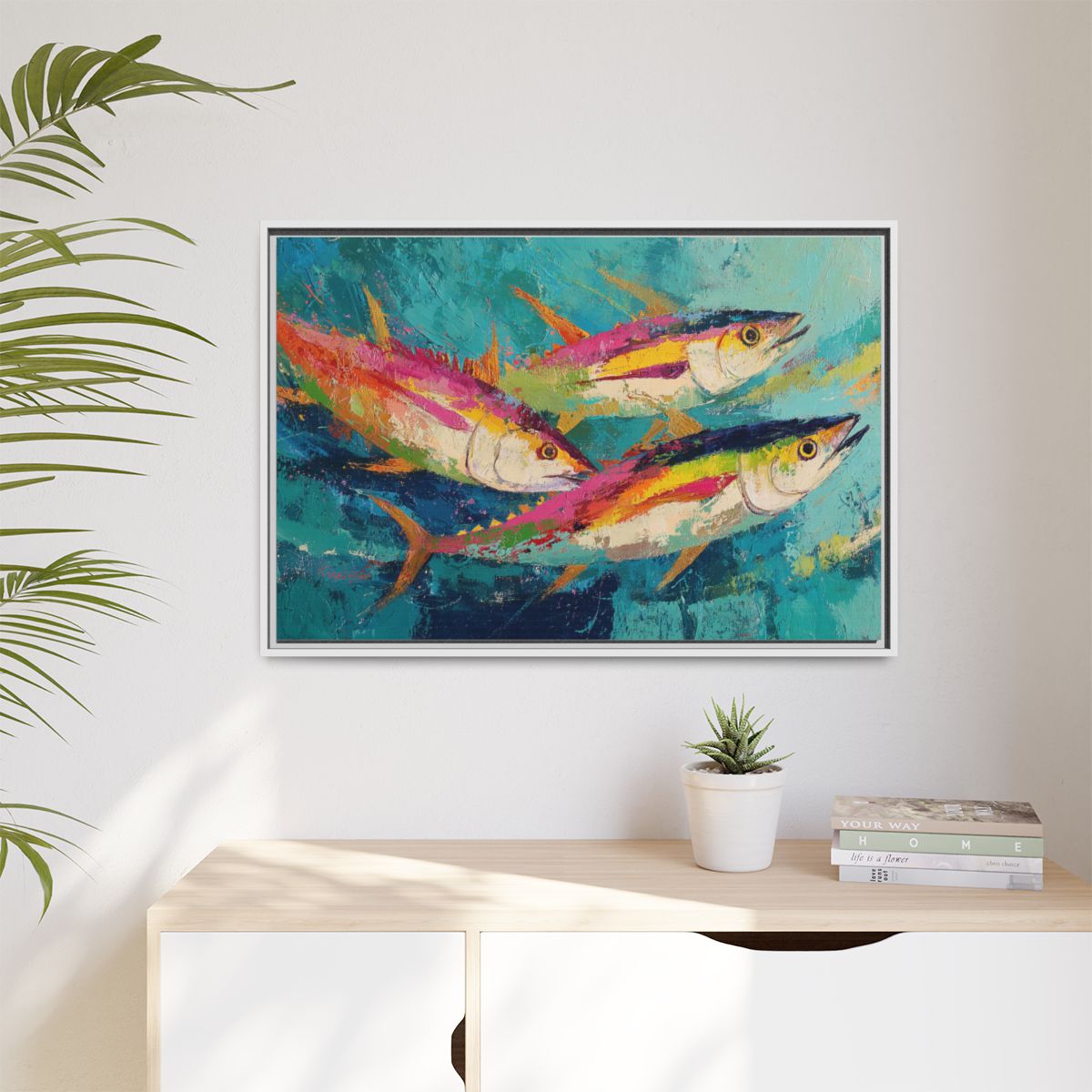 Colorful Fish Underwater Scene Art - Vibrant Coastal Decor