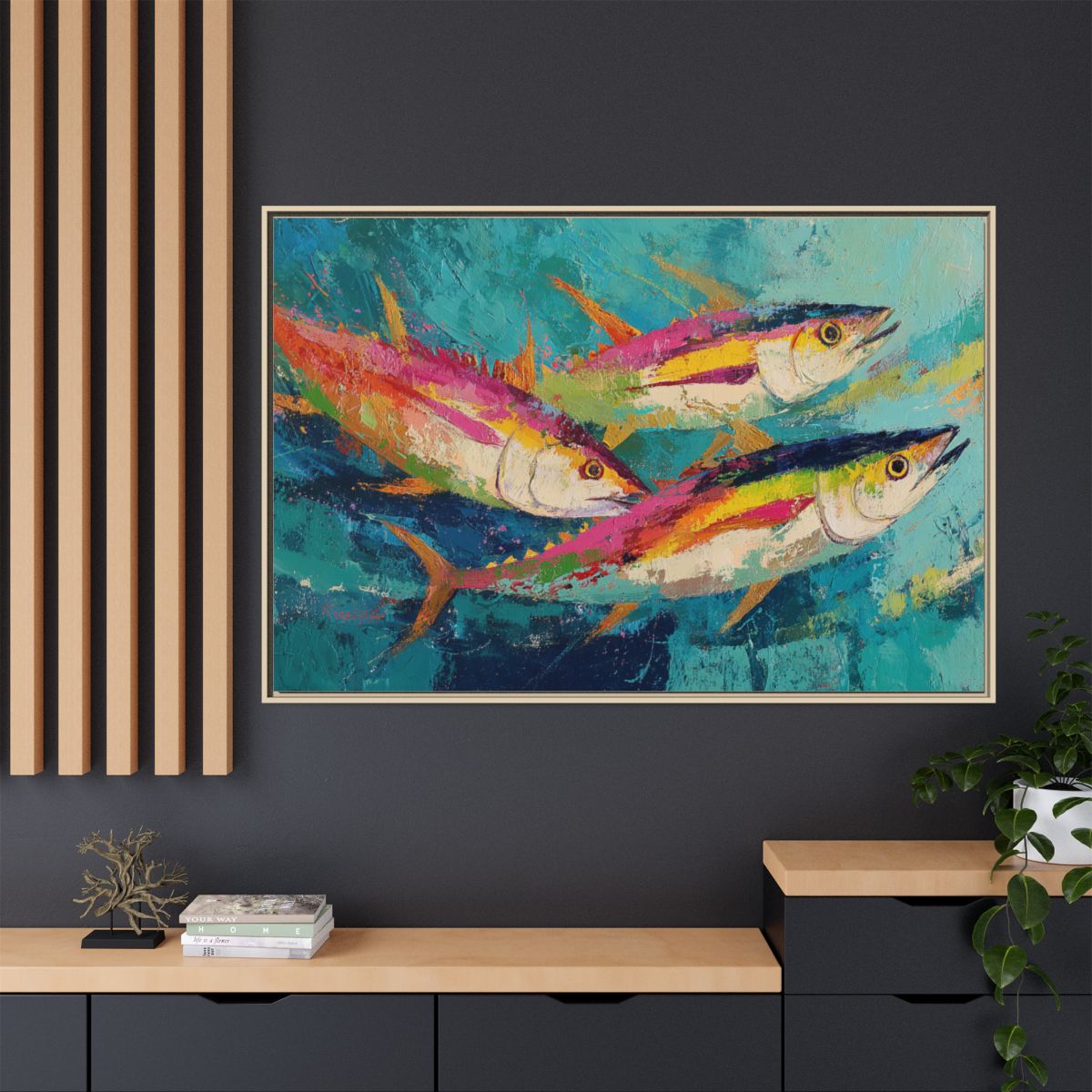 Colorful Fish Underwater Scene Art - Vibrant Coastal Decor