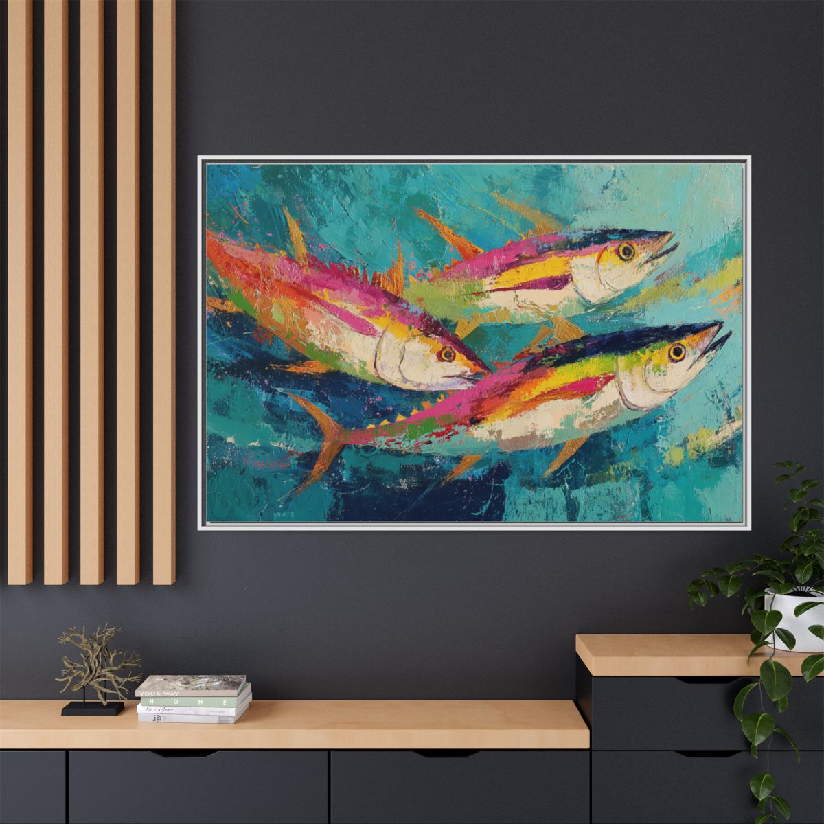 Colorful Fish Underwater Scene Art - Vibrant Coastal Decor
