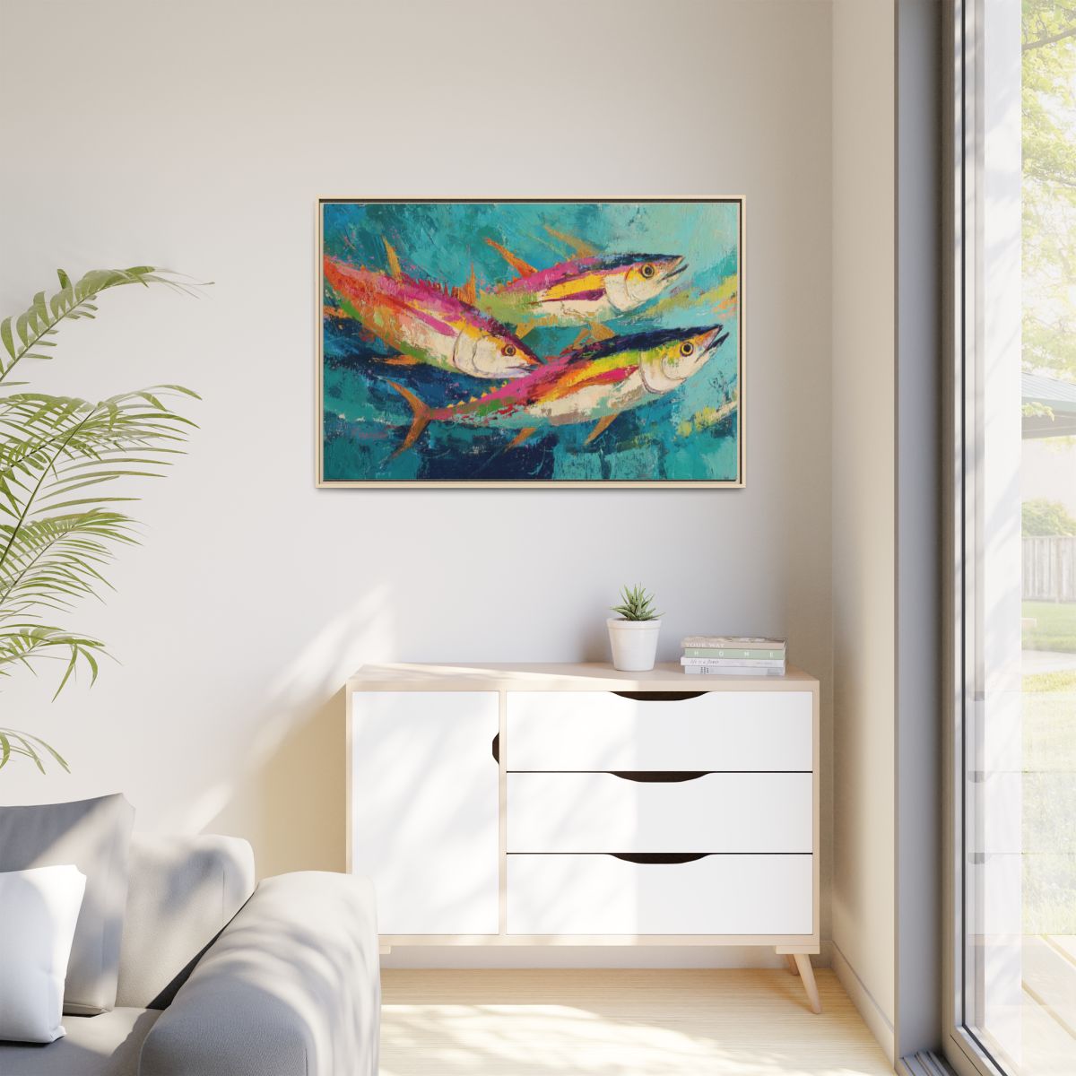 Colorful Fish Underwater Scene Art - Vibrant Coastal Decor
