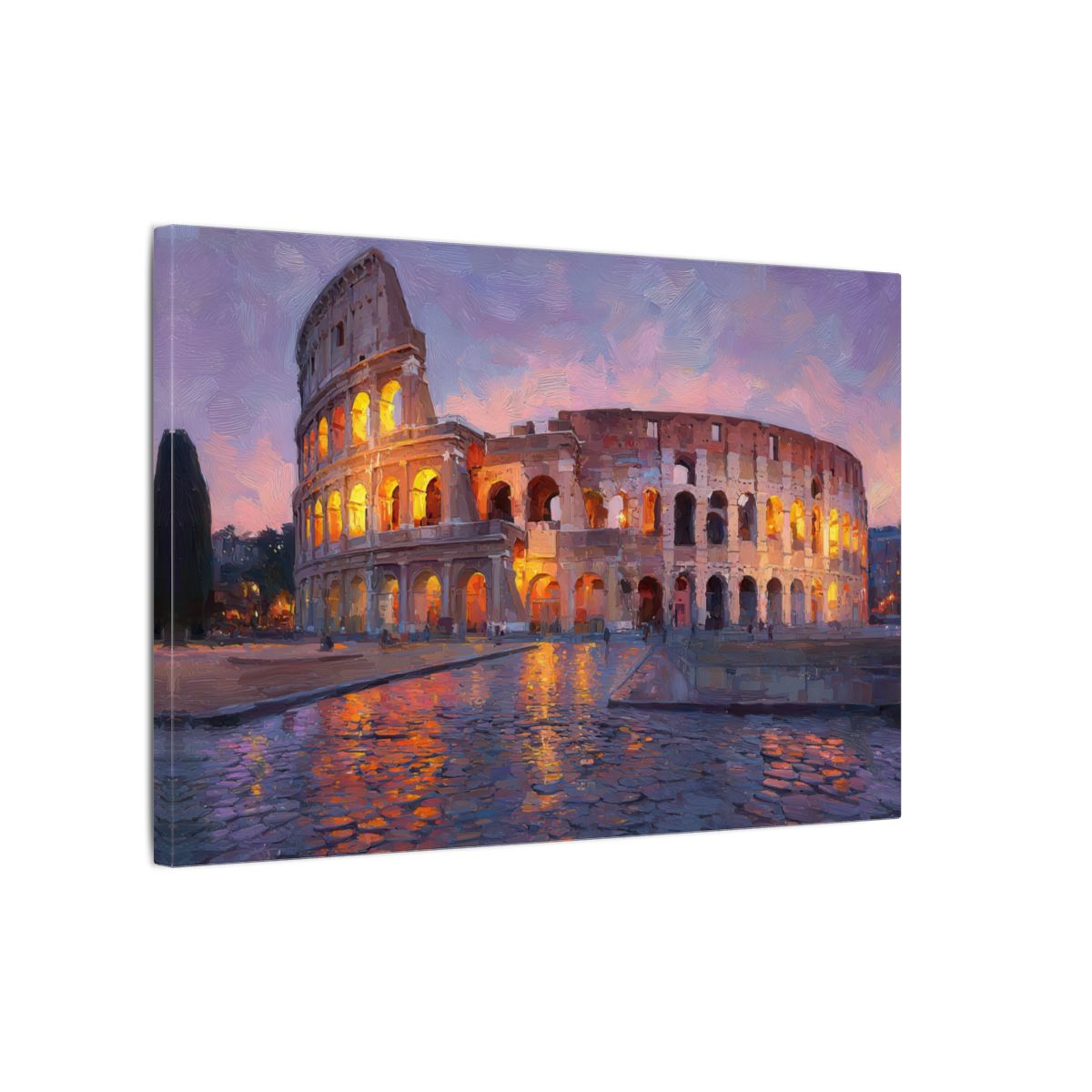 Colosseum Sunset Canvas Print – gallery wrapped canvas, side view