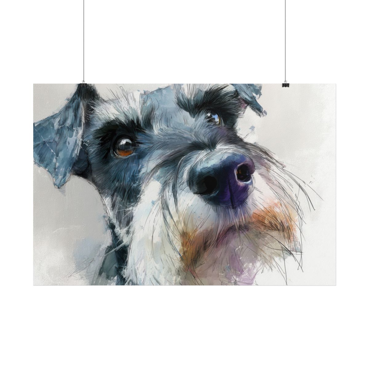 Copy of Miniature Schnauzer Canvas Print – Watercolor Dog Wall Art