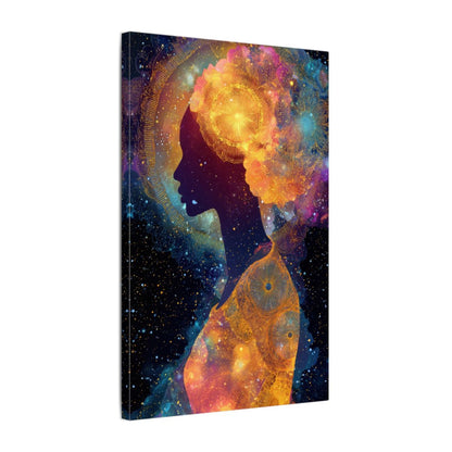Cosmic Goddess Silhouette Art – gallery wrapped canvas, side view