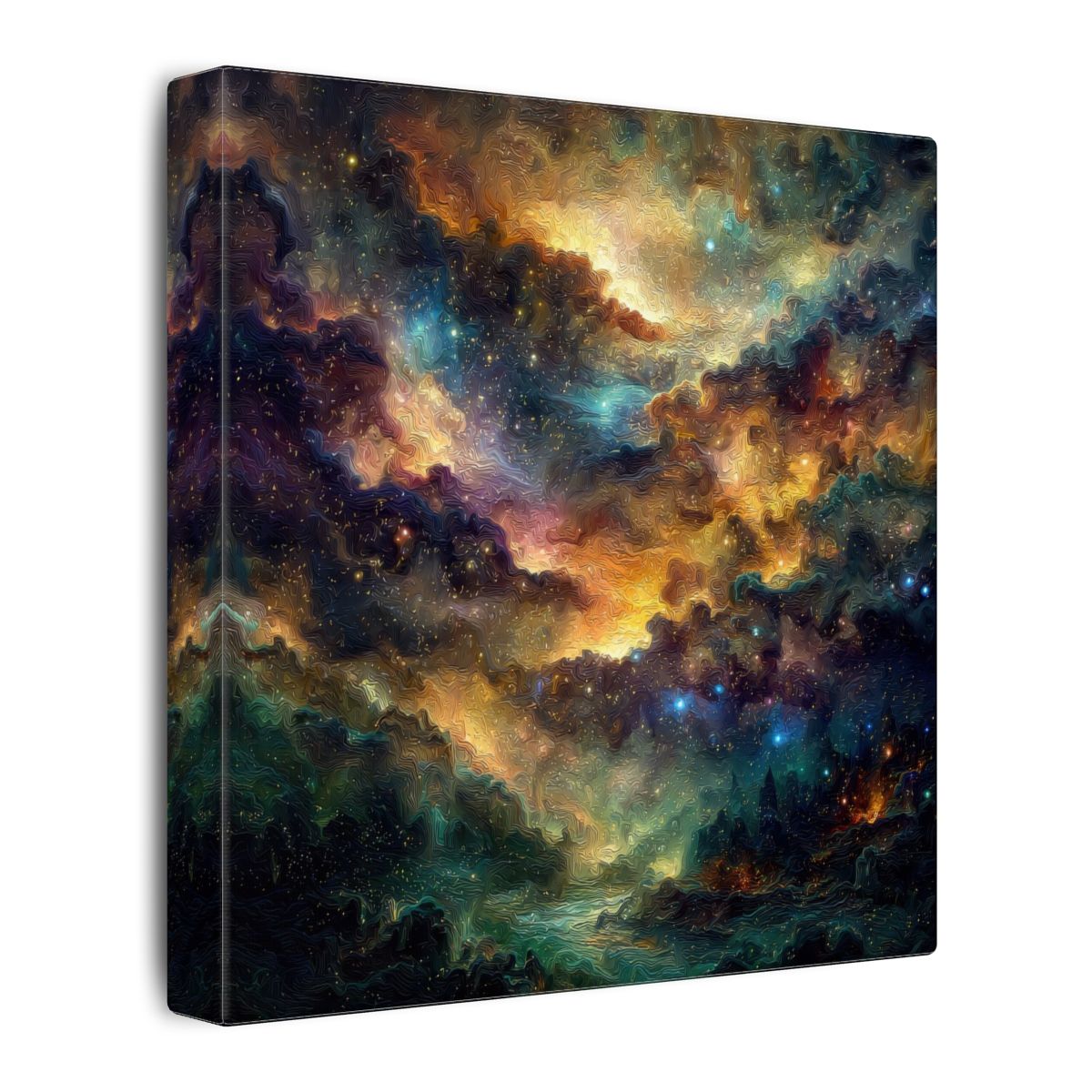 Cosmic Nebula Canvas Wall Art – gallery wrapped canvas, side view