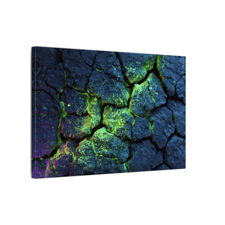 Cracked Rock Wall Canvas Art – gallery wrapped canvas, side view