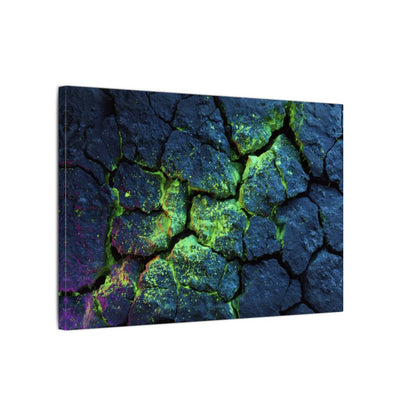 Cracked Rock Wall Canvas Art – gallery wrapped canvas, side view