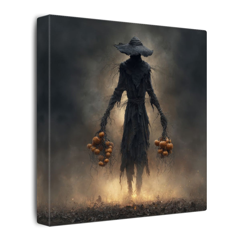 Dark Fantasy Scarecrow Canvas Art – gallery wrapped canvas, side view
