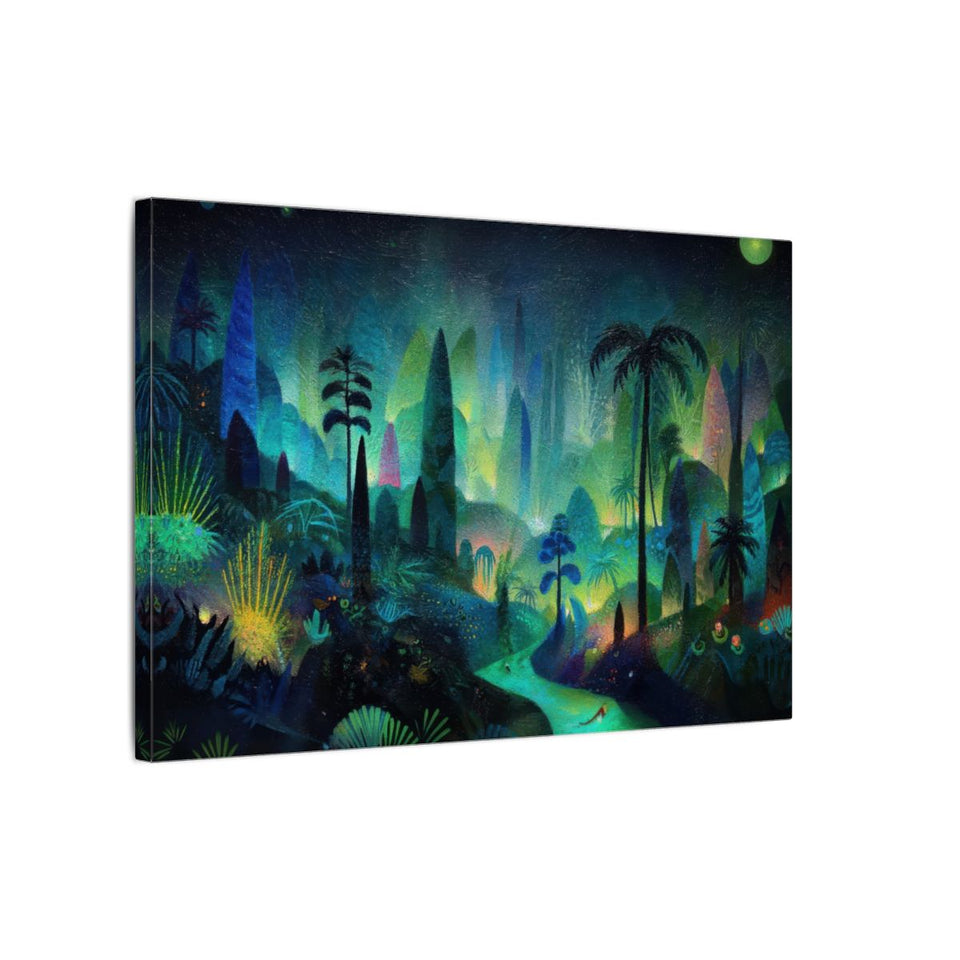 Dark Jungle Canvas Art – gallery wrapped canvas, side view