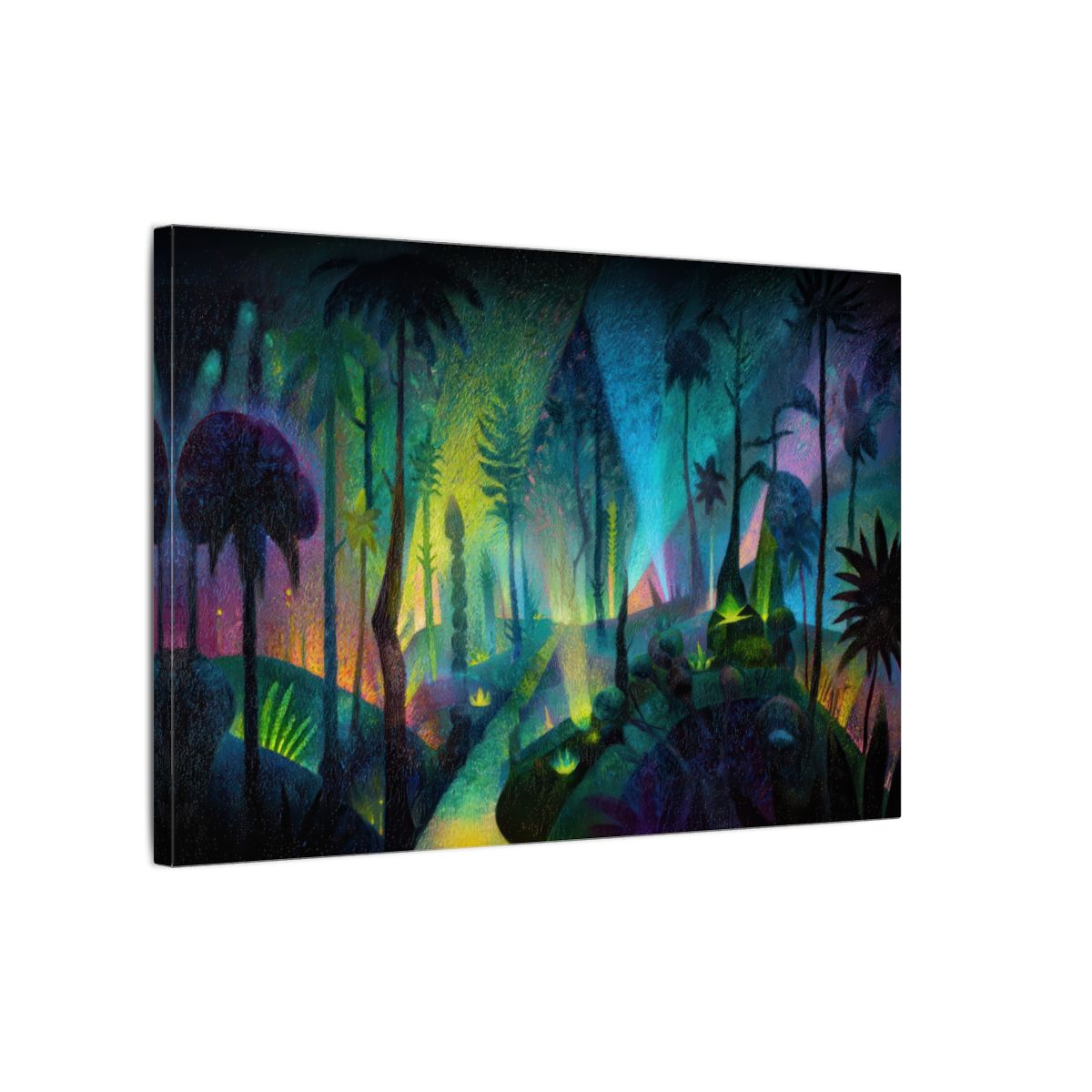 Dark Jungle Canvas Print – gallery wrapped canvas, side view