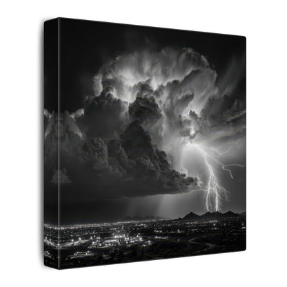 Desert Lightning Storm Canvas Print – gallery wrapped canvas, side view