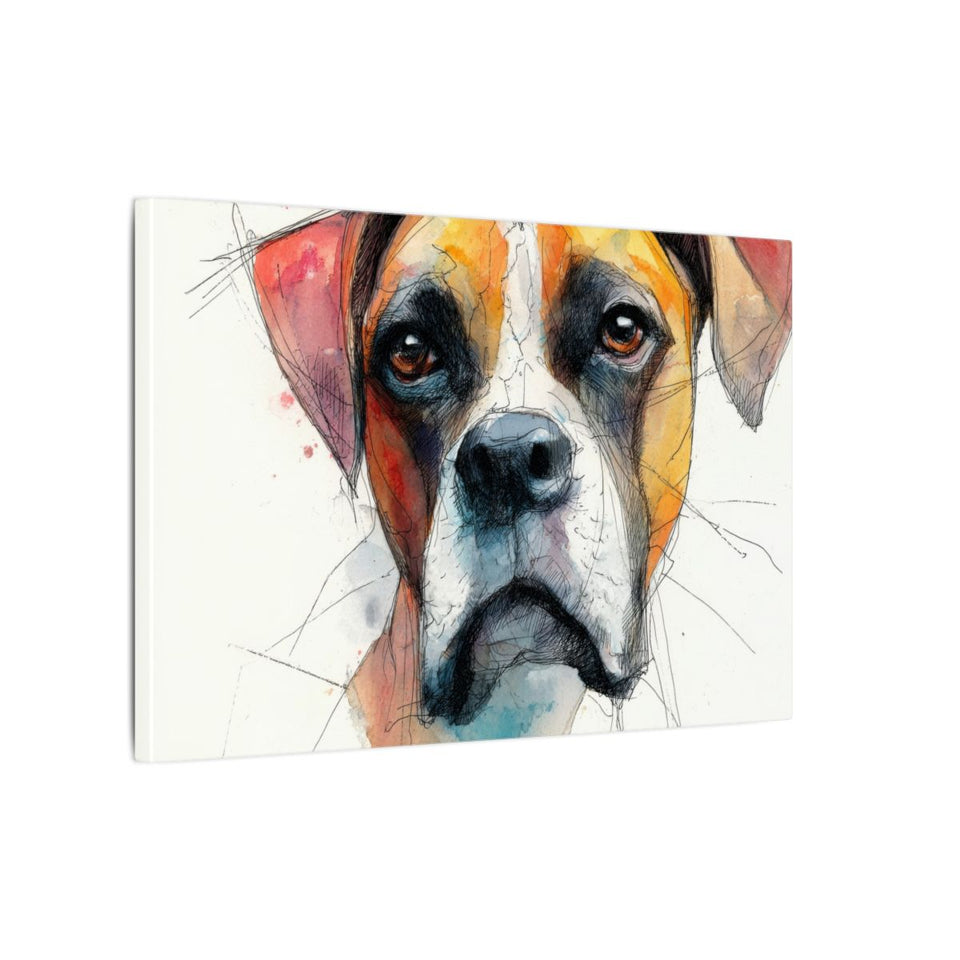 Dog Portrait Canvas Wall Art – gallery wrapped canvas, side view