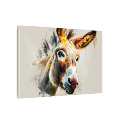 Donkey Portrait Canvas Wall Art – gallery wrapped canvas, side view