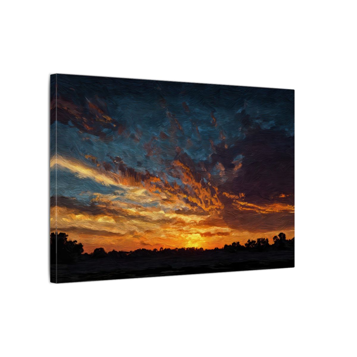 Dramatic Sunset Sky Canvas Print – gallery wrapped canvas, side view